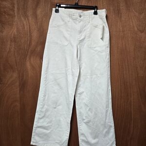 NWT Wonderly size 6 Washed White Wide-Leg Pants
